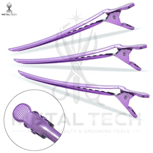 Lot de 10 pinces à cheveux pour le sectionnement et le coiffage, pinces à cheveux en métal au design unique, ensembles de pinces à cheveux de couleur violette - Product Image 3