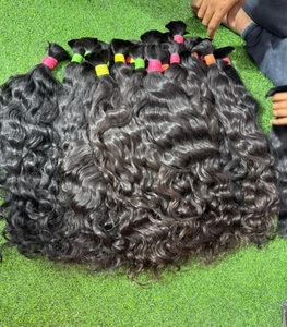 Cabello Humano Virgen Indio Natural en Paquetes, Textura Ondulada y Rizada, Cabello Suelto Negro Natural Sin Procesar para la Elaboración de Pelucas - Product Image 3