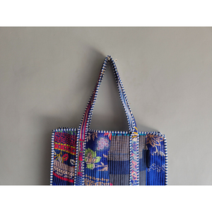 Sac fourre-tout matelassé en coton imprimé tigre, sac à bandoulière rayé, sac de shopping décontracté - Product Image 2