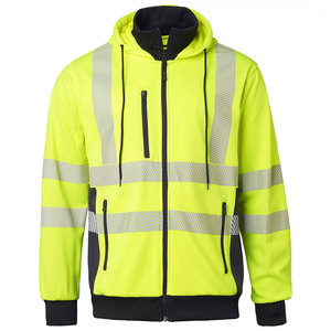 Sweat à capuche zippé en polaire haute visibilité pour vêtements de travail hivernaux, vêtements de sécurité pour la route et la construction - Product Image 4