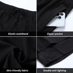Men's High Street Double <b>Layer</b> Breathable Eco-Friendly Polyester/Mesh Fitness Gym Training Sports Shorts Quick Dry Workout - Product Image 3