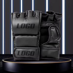 Gants de MMA en cuir véritable à lacets pour la boxe et l'entraînement aux arts martiaux - Respirants et personnalisables - Product Image 4