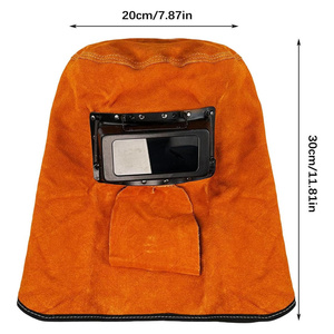 Careta de Soldadura de Cuero Vacuno con Lente Abatible, Certificación CE, Resistente al Fuego hasta 1000°C, Marca JNM SAFETY - Product Image 4