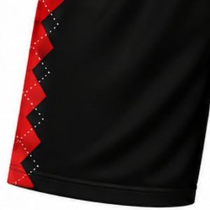 Shorts de volley-ball noirs et rouges par sublimation – Tenue de sport professionnelle pour équipes, uniforme de performance, vêtements d'entraînement avec panneau latéral - Product Image 6