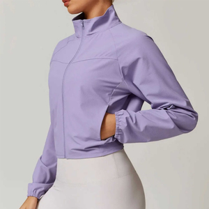 2026 Women Fitness Activewear Cowl Neck Full Zip Workout Tops Plus Size Lightweight Regular Fit Women Long Sleeve <b>Yoga</b> <b>Jacket</b> - Product Image 4