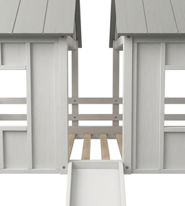 Eco-friendly Convertible Wooden <b>Bunk</b> <b>Bed</b> for Kids <b>with</b> <b>Slide</b> Comfortable Bedroom Furniture - Product Image 3