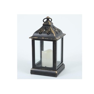 Farol de Madera Rústico Hecho a Mano con Paneles de Vidrio y Asa de Cuerda, Decoración para Mesa del Hogar - Product Image 3