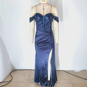 2026 New Sequined Cashmere Slim Fit Bodycon One Shoulder Sleeveless <b>Maxi</b> Evening Dress High End Party Wear - Product Image 4