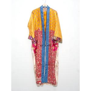 Kimono en soie vintage bohème hippie pour femme, robe de chambre longue, respirante, séchage rapide, douce, avec cordon de serrage - Product Image 4