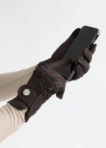 Gants de cyclisme professionnels en cuir pour l'hiver, ultra respirants, pour l'équitation, avec logo personnalisé, adhérence durable, fermeture à cordon, motif géométrique - Product Image 3