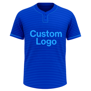 Maillot de baseball bleu de marque bon marché, logo graphique personnalisé, numéro de nom du sponsor, impression par sublimation complète 100% polyester respirant - Product Image 1