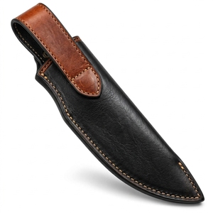 Étui à couteaux en cuir véritable, durable et élégant, idéal pour le rangement des couteaux, design compact et pratique. - Product Image 5