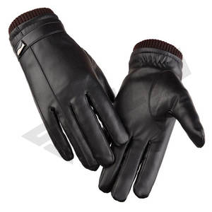 <b>Men</b> Women's Waterproof Breathable <b>Thermal</b> Touch Screen Full-Finger Wrist-Length Lambskin Leather Dressing Gloves - Product Image 1