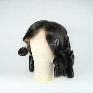 Pelucas de cabello humano Vietnam alta calidad Remy cabello virgen Color Natural para mujeres negras máquina de extensión de cabello doble trama rizada - Product Image 2