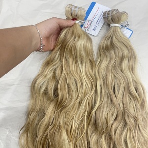 Meilleure extension de cheveux humains à pointes épaisses, ondulée naturelle, couleur piano, double trame machine, haute qualité - Product Image 5