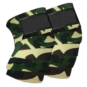 High Quality Green Camou Printing Weightlifting Squats Knee Wraps For Power Lifting Knee Support Wrap 78" Unisex Gym Knee Wrap