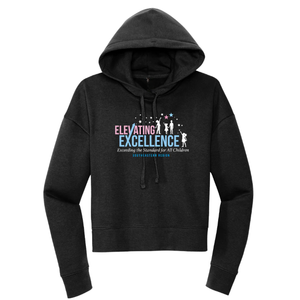 Hoodie court noir en molleton, élégant et discret, en mélange de coton doux, à manches longues, pour un style décontracté et un usage quotidien. - Product Image 1