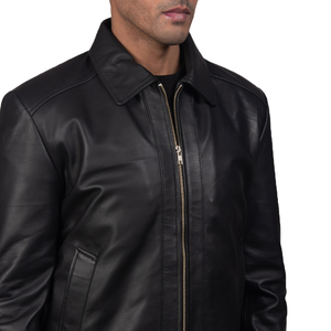 Chaqueta Bomber Impermeable y Cortavientos de Cuero Genuino Negro para Hombre, Estilo Clásico con Cierre, Casual, a la Moda, Fabricante Personalizado SAAR INDUSTRIES - Product Image 6