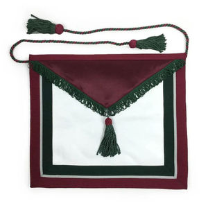 Customized Masonic Apron Square Shape Solid Color Fabric Woven Badge with Lace Decoration for Garment Application - Product Image 1