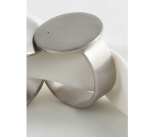 Anneaux de serviette sur mesure pour décoration, anneaux à serviettes de style moderne, forme arrondie argentée. - Product Image 3