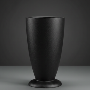 Luxury <b>Matte</b> Black Metal Flower Vase Elegant Handcrafted Pedestal Design Modern Home Decor <b>Table</b> Centerpiece Single Unit - Product Image 2