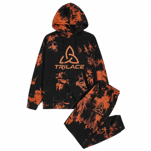 Custom High Quality Winter Streetwear Men's <b>Tie</b> <b>Dye</b> Hooded 2-Piece Breathable 100% Cotton Tracksuit <b>Set</b> with Printed Design - Product Image 1