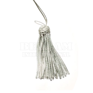 OEM Long Silver Fringe <b>Tassel</b> with Cord Wholesale Clerical <b>Tassel</b> Bullion Wire Metallic Wire for Apparel Garment Home Textile - Product Image 4