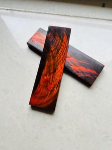 Escamas de cuerno de búfalo natural teñidas a mano y genuinas para mango de cuchillo: Par exótico a juego para mango de herramienta, material natural - Product Image 6