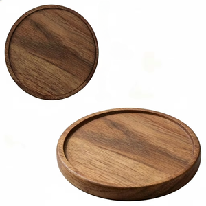 REHMAN CRAFT Handmade Natural Wood & Acacia Wood Coaster Set Rustic <b>Round</b> Drink Coasters (9-10cm) for Tea <b>Coffee</b> & Cocktails - Product Image 2