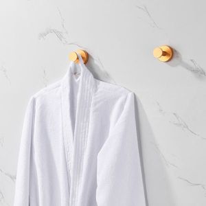 Set di 2 Ganci da Parete Rotondi con Base Dorata Spazzolata per Ingresso, Armadio, Bagno, Camera da Letto, Cucina, Include Viti - Product Image 4