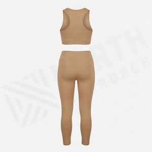 ชุดโยคะสำหรับผู้หญิงไซส์ใหญ่ เอวยางยืด ระบายอากาศได้ดี น้ำหนักเบา สองชิ้น ลายเรียบ สวมใส่สบาย - Product Image 2