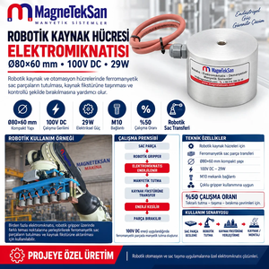 Elektromagnet für Blechzuführung in Roboter-Schweißzellen – Ø80 × 60 mm, 100V DC, 29W - Product Image 6