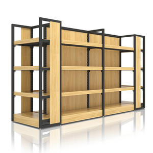 Estantes de acero multicapa para supermercado, estantes de exhibición de acero o madera combinados para uso en <span class=keywords><strong>el</strong></span> supermercado - Product Image 1