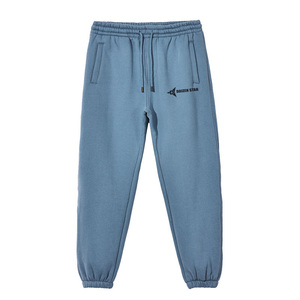 DAIZEN STAR Men's Dark Green Cotton High-quality Knitted Quick Dry Sweatpants Elastic Waist Drawstring Casual Joggers Side - Product Image 4