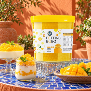 Perlas de Jugo de Mango VINUT TRUST, Boba Explosiva, Envase de 3.2 kg para Té con Leche y Bebidas, Proveedor Mayorista y Exportador - Product Image 1