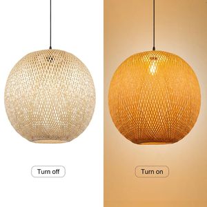 Natural Bamboo Pendant Light Handcrafted Ceiling Fixture for <b>Indoor</b> Residential and Commercial <b>Lighting</b> - Product Image 6