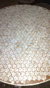 Table basse ronde décorative moderne en coquille écologique durable faite à la main, salon, design floral de luxe, meubles - Product Image 2