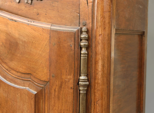 Armario Plegable de Madera de Nogal Marrón Clásico Estilo Provincial Francés, Armario de 2 Puertas Estilo Antiguo para Dormitorio, Muebles para el Hogar - Product Image 3