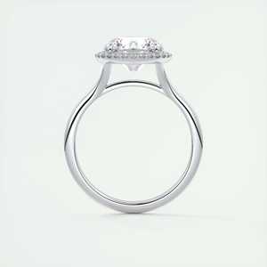 แหวนหมั้นแบบคลาสสิคทรงรูปไข่ประดับเพชรแล็บโกรว์ทรงกลม 2.80 กะรัต พร้อมด้วยดีไซน์แบบ Halo บนตัวเรือนทองคำขาว 14k - Product Image 3