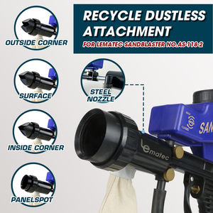 Pistolet de sablage pneumatique portable Lematec fabriqué à Taïwan, modèle AS118-12, avec tuyau de siphon, fonction d'aspiration, recyclage du sable - Product Image 4