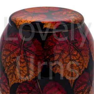 Urne funéraire pour cendres en forme de feuilles de cerisier, rouge bordeaux, pour adultes, souvenir commémoratif, feuille d'automne - Product Image 3
