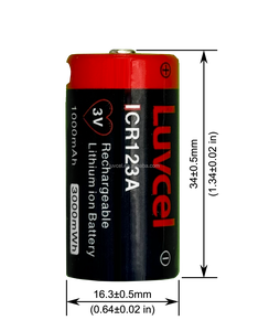 แบตเตอรี่ลิเธียมแบบชาร์จได้ 3V ICR123A ที่ใช้งานได้ยาวนาน สำหรับไฟฉาย กล้องฟิล์ม เซ็นเซอร์ตรวจจับความเคลื่อนไหว และกุญแจอิเล็กทรอนิกส์ - Product Image 2