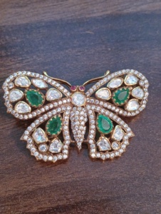 Amaira Jewels - Broche de Mariposa Vintage en Plata 925 con Cristales de Lujo, Piedras Verdes en Forma de Pera, Joyería Unisex, Regalo Hecho a Mano - Product Image 6