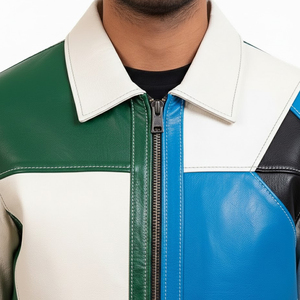 Chaqueta de Cuero para Hombre, Cómoda para el Invierno, con Doble Costura, Bolsillo Interior, Resistente al Viento, Personalizable - Product Image 3
