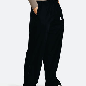 Pantalon Harem en Polaire Noir pour Femme, Taille Haute, Fermeture Élastique, Coupe Droite, Longueur Entière, Couleur Unie, Poches, Décontracté, Respirant, Léger - Product Image 2