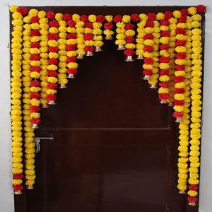 Guirnalda de Flores Artificiales de Caléndula para Colgar en la Pared o Puerta, Estilo Art Deco, Decoración Floral Móvil para Fiestas y Bodas - Product Image 2