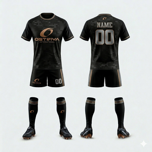 Conjunto de Uniforme de Rugby Transpirable 100% Poliéster, Ropa Deportiva para Adultos, Jersey Unisex con Cuello Redondo, Transferencia Térmica, Secado Rápido, Tallas Grandes - Product Image 2