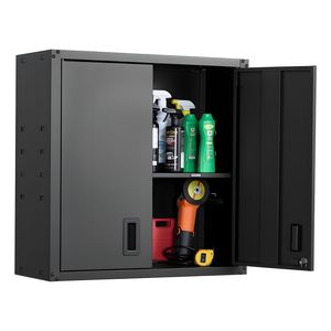 Armadio a Muro in Metallo con Ripiani Regolabili, 30x12.2x30 Pollici, Armadietto Galleggiante in Acciaio con Ante Bloccabili, Scaffali per Garage - Product Image 6