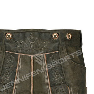 Vêtements bavarois pour l'Oktoberfest, shorts Lederhosen avec bretelles, cuir de vache véritable, design brodé de haute qualité, Lederhose - Product Image 3