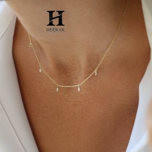 18K Gold Marquise Diamond Drop <b>Necklace</b> Lab Grown Diamond Dangle Station <b>Necklace</b> 925 Sterling Silver Floating Marquise Charm - Product Image 5